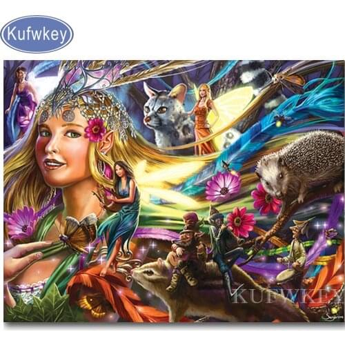 Full Square/Round Drill 5D DIY Diamond Painting"princesse/cartoon"diamond Mosaic Fairies Stitch Diamond Embroidery angel gift