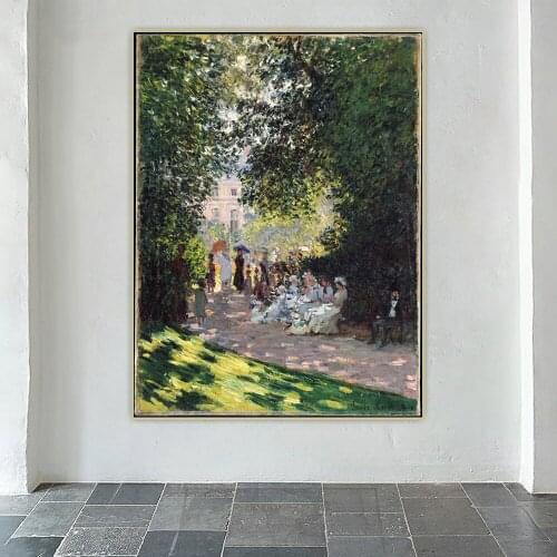 Citon Claude Monet《The Parc Monceau》Canvas Oil Painting Artwork Poster Picture Wall Background Decor Home Interior Decoration
