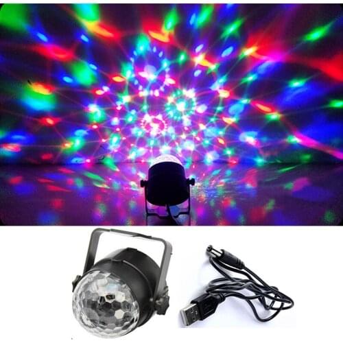 Mini Dj Led Disco RGB 3W Crystal Magic Ball 5V Power Supply By USB Use For Car Party Children Happy Dance Dj Disco Light