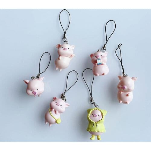 Cartoon Cute Pig Doll Phone Strap Lanyards for iPhone/Samsung/Xiaomi/Huawei USB Flash Drive Keychain Mobile Phone Straps