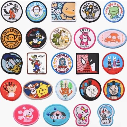 50pcs/Lot Embroidery Patches Letters Clothing Decoration Accessories Weird Stuff Round Diy Iron Heat Transfer Applique