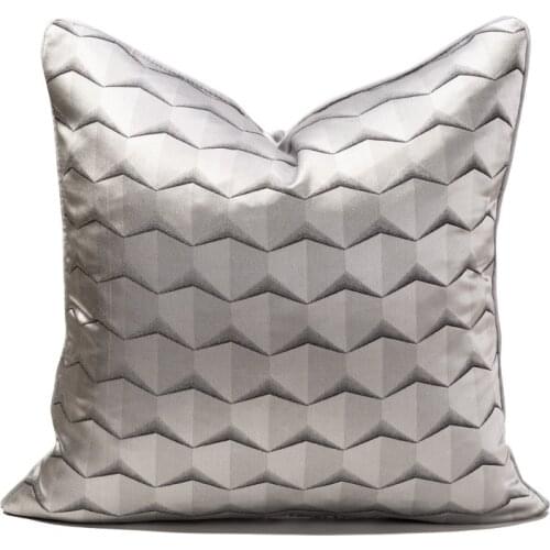 Wave Pattern Silver Gray Pillowcase Modern Simple Silver White Triangle Rhombus Pillowcase Home Supplies