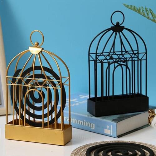 Nordic Minimalist Style Iron Bird Cage Mosquito Coil Summer Bedroom Home Desktop Mosquito Coil Decro Creative Decoration