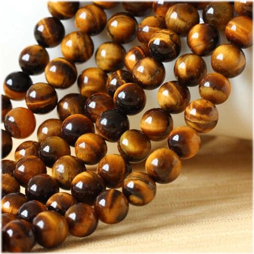 Wholesale 50pcs 8-9mm Natural Yellow Tiger Eye Round Loose Beads TSB0465