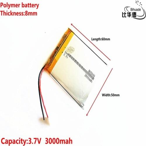 Good Qulity 3.7V,3000mAH 805060 Polymer lithium ion / Li-ion battery for tablet pc BANK,GPS,mp3,mp4