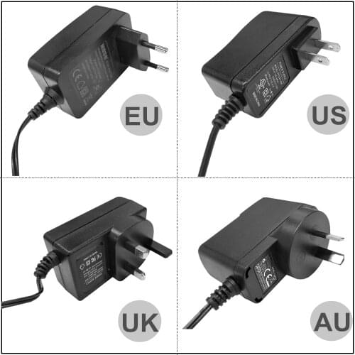 Anpviz UL List Regulated Power Adapter AC 100-240V to DC 12V 1.5/2A Switch Power Supply Adapter US/EU/AU/UK Plug