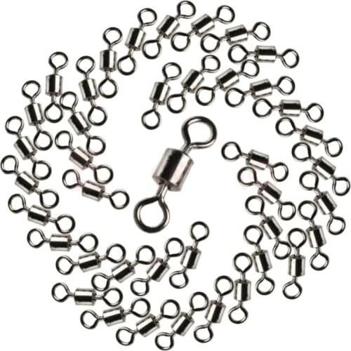 Fishing Barrel Bearing Rolling Swivel Solid Ring LB Lures Connector Fishhooks