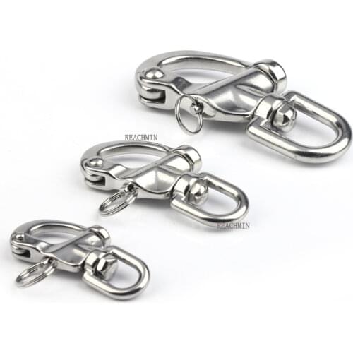 316 Stainless Steel 70/87/128MM Marine Swivel Shackle Quick Release Boat Anchor Chain Eye Shackle Swivel Snap Hook