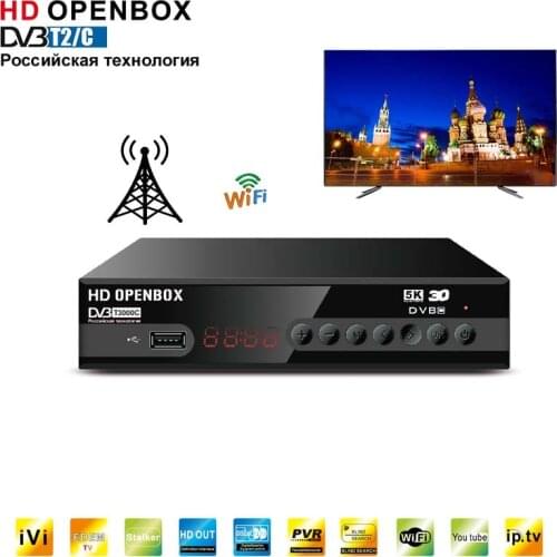 HDOPENBOX DVB-T2/C TV Receiver TUNER DVB T2 Set Top Box Dual USB socket metal shell terrestrial TV BOX Russian Manual