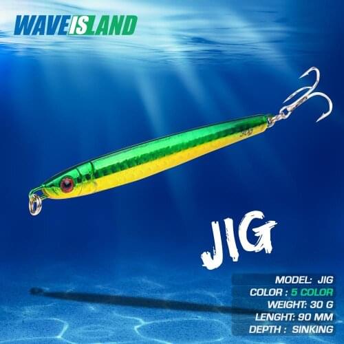 WAVEISLAND Jig Fishing Lure Metal Bait 30g 9cm Sinking Full In Water Pesca Saltwater Lures Baitstackle Isca Artificial For Pike