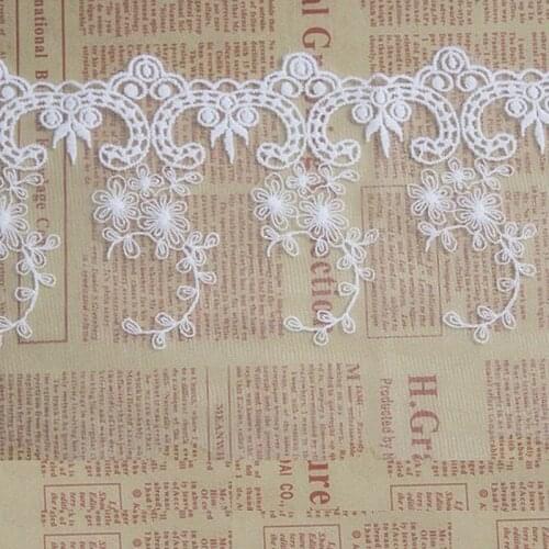 YACKALASI Tulle Lace Cotton Embroidery Lace Fabrics Vintage White Scalloped DIY Garment Accessories 13cm