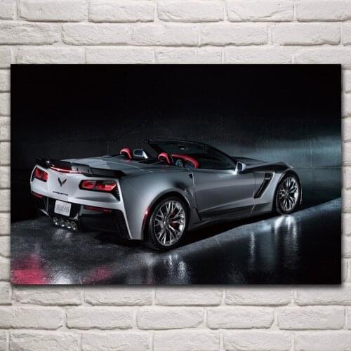 Z06 car Convertible super sport car artwork living room home wall art decor wood frame fabric poster KP689