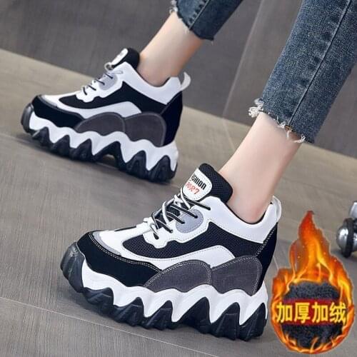 Shoes Woman Autumn and Winter Platform Luxury Fashion Womens Thick Bottomed Elevator Casual Outdoor Anti-slip Breathable