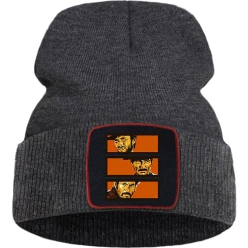 Personality Uncle Retro Puzzle Printing Women Winter Hat Street Keep Warm Mens Autumn Knitted Hats Fashion Simple Caps For Boys