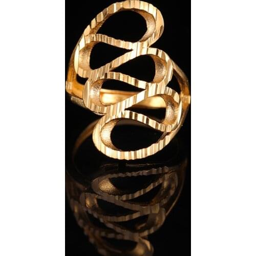 St.kunkka 2018 New Fashion Jewelry Original Wave Ring For Womans Wedding Party Statement 24K Yellow Gold Filled Charm Ring Gift