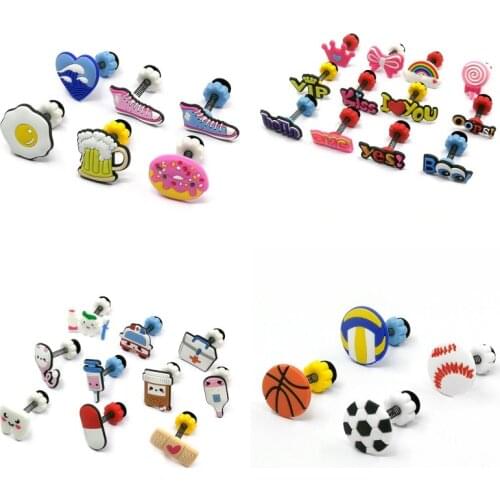 1pcs sport casual spring shoe charms PVC shoe accessories with spring buckle stand shoe decoration croc jibz kids party gift