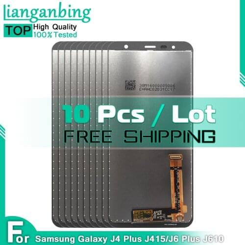 10 pcs 10pcs LCD For Samsung Galaxy J6+ J6 Plus J610 6.0" LCD Display Touch Screen Digitizer For J4+ 2018 J4 Plus J415 J415F
