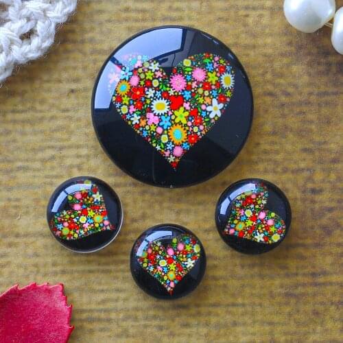 12mm 25mm 14mm 16mm 18mm 20mm Photo Glass Cabochons Round Cameo Set Handmade Settings Stone Heart 05
