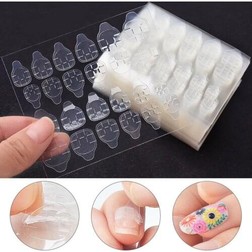 24Pcs Transparent Double Side Adhesive Tapes Glue Sticker False Nail Extension Tools DIY Nail Stickers New Manicure Accessories