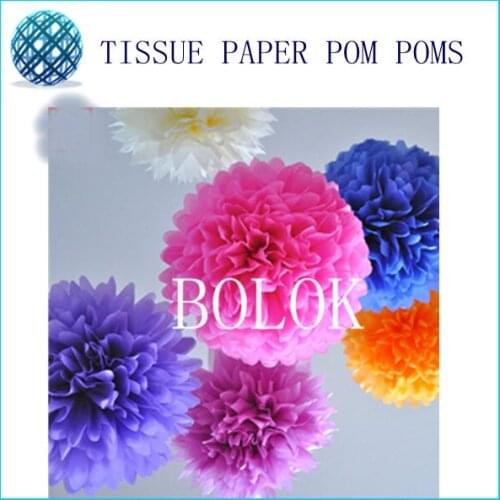 30pcs Mixed 3 size (25cm, 35cm, 50cm) Tissue Paper Pom Poms, Craft Paper Flower