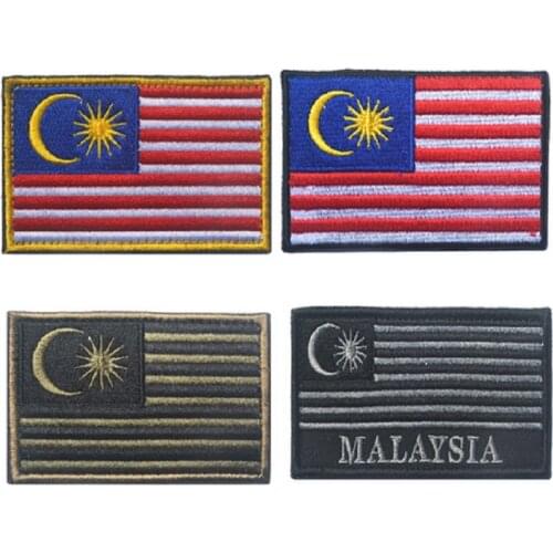 3D Embroidery Magic Stickers Loops And Hook Malaysia Flag Patches Badges Flag Of South Africa Armband Cloth Patch