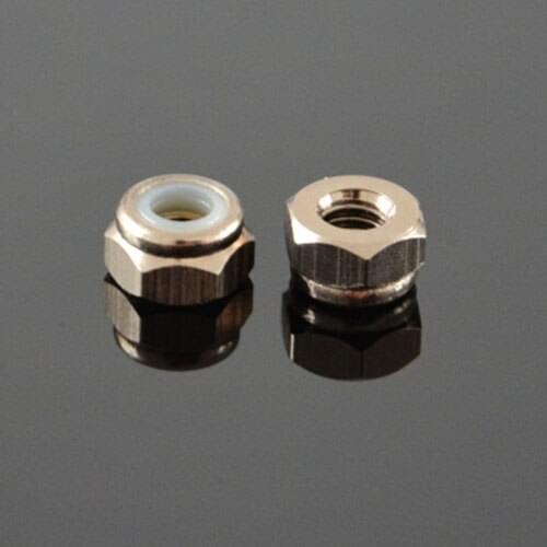 4Pcs M2 M3 M4 M5 6061 Aluminum alloy nylon self-locking nut hexagon nuts screw cap "Titanium" color