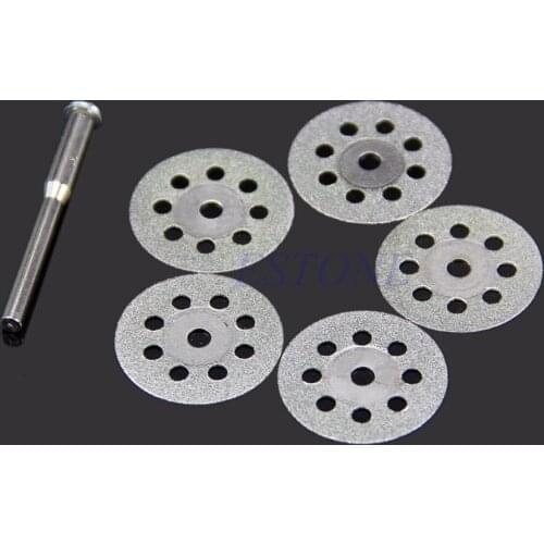 5PCS Mini Sharp 22mm Tools With A Rod Rotary Diamond Cutting Discs Disks