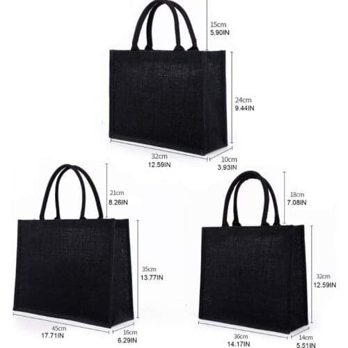 63HC Jute Tote Bags Burlap Bag with Soft Handle for Women Shopping Handbag Bridesmaid Christmas Thanksgiving