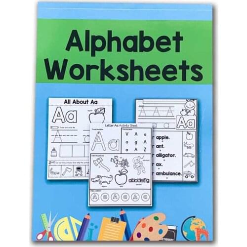 78 Pages/Book Children Learn English letter Homework ABC 26 alphabet worksheets writing Workbook Educational Toys