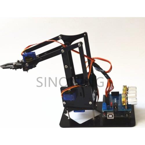 DIY Acrylic robot arm robot claw arduino kit 4DOF toys Mechanical grab Manipulator DIY SNAM1900