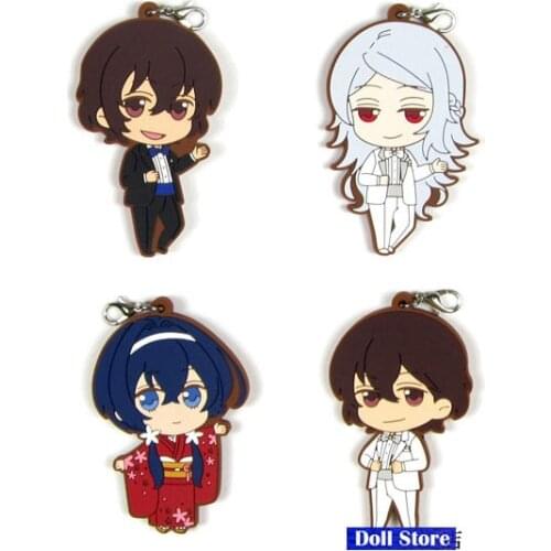 Bungo Stray Dogs Anime keychain Dazai Osamu Atsushi Nakaji Edogawa Ranpo Rubber Magnetic paste for Refrigerator D242