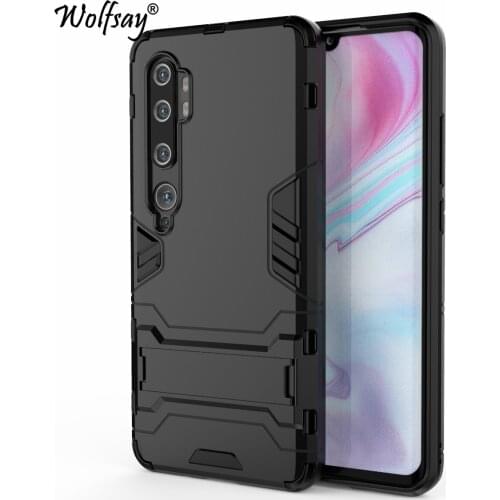 Case For Xiaomi Mi Note 10 Cover Slim PC + Soft Rubber Armor Case For Xiaomi Mi Note 10 Case Phone Holder Stand Fundas MiCC9 Pro