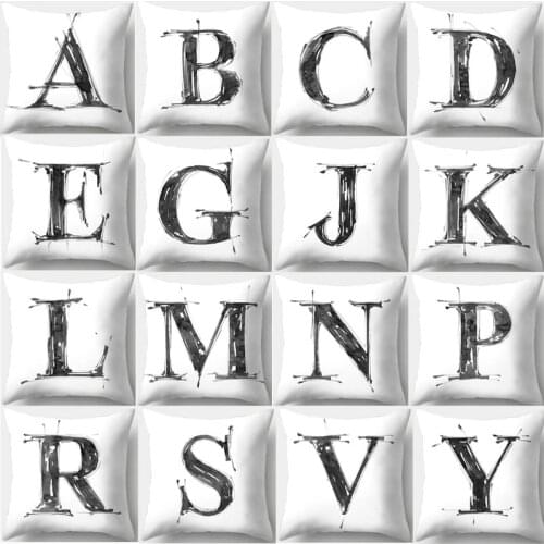 Black Letter Cushion Cover 45x45 Sofa Cushions Nordic Decorative Throw Pillows Home Decor Polyester Covers housse de coussin