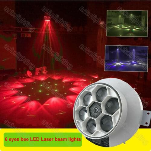 6 LEDs Bee Eye disco light color party light dj light christmas projector New stage light