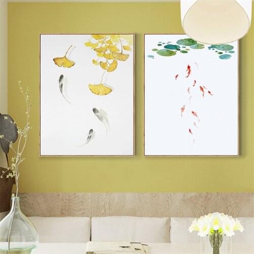 Nordic Canvas Painting Watercolor Fish Wall Waterproof Pictures Ink Unframed Decor Canvas Poster Home Office Decor Picture