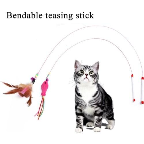Cat Bendable teasing stick Interactive Toys Funny Cat Stick Toys 2 Kinds Attracting Kitten Big Cats Long Sticks toys