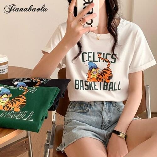 JIANABAOLU Women's T-shirts With Inscriptions