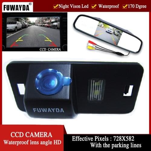FUWAYDA CCD Car Rear parking View Camera for BMW 1357 series X3 X5 X6 Z4 E39 E53 E46 with 4.3Inch Rearview Mirror Monitor