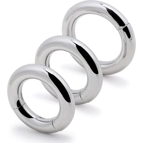 Stainless steel Cock ring magnetic lock Penis delay ring chastity device Ball stretcher Metal Sex toys for men Drop shipping