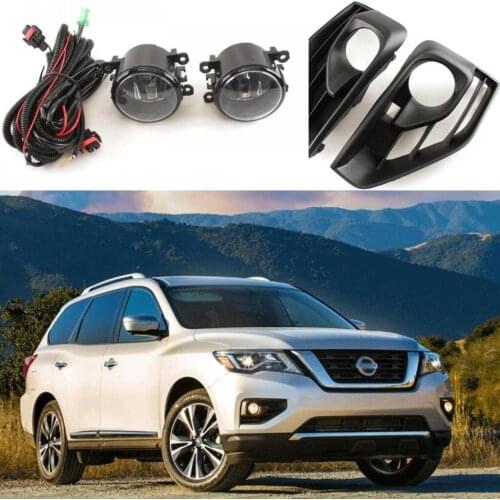 JanDeNing Car Front Bumper Halogen Fog Light Fog Lamp assembly kit For Nissan Pathfinder 2017-2020