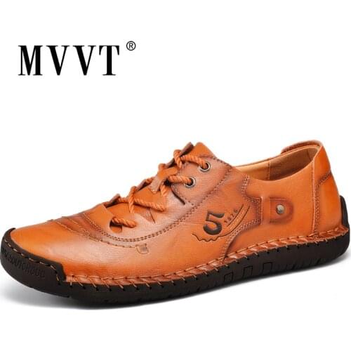 Plus Size Fashion Men Shoes Split Leather Men Shoes Casual Comfortable Men Loafers Flats Shoes Breathable Shoes Men