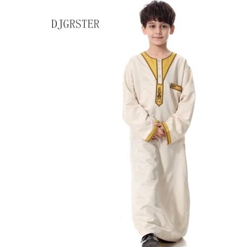 DJGRSTER Mens Kaftan Abaya Boy Jubba Islamic Robes Muslim Jubba Thobe Clothing Islam Apparel Clothing Muslim Male Dress Islamic
