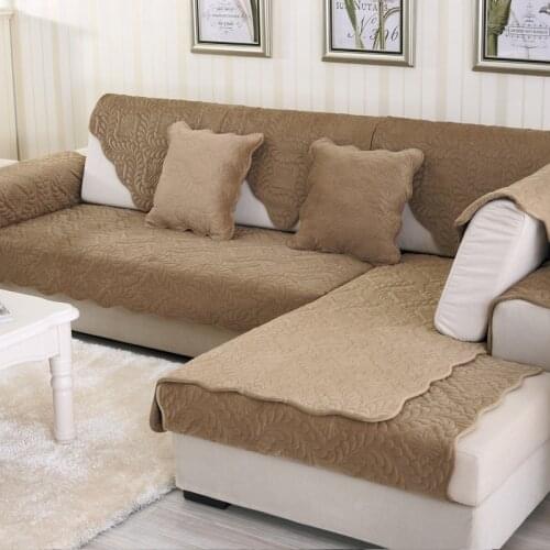 Soft Plush L-shaped Sofa Cover Thicken Couch Towel Cushion Blanket for Living Room Decor Corner Multi-size Sofa Slipcovers
