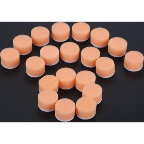 DRELD 20Pcs 1 inch Sponge Polishing Buffing Pad Kit Hand Tool For Car Polisher Wax Buffer Car Polishing Pad Cleaning Tool Orange