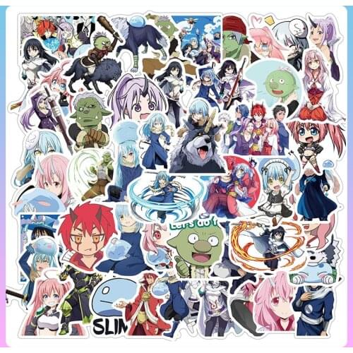 50Pcs/pack Japanese Anime That Time I Got Reincarnated as a Slime Rimuru Stickers For Refrigerator Suitcase Scooter Diary DIY