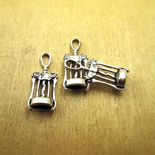 20pcs--26x11mm Wine Opener Charms, Corkscrews charm Pendants, DIY Supplies DIY necklace/ bracelets charms antique silver tone