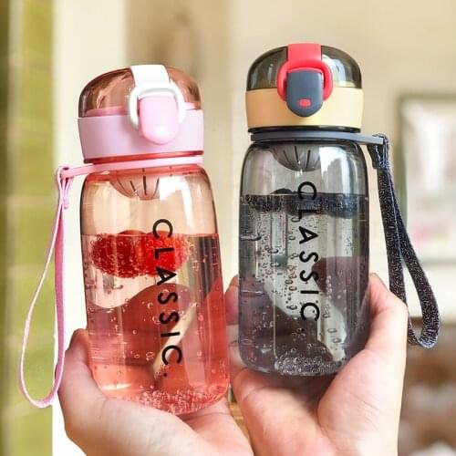 400/500ml Sport Water Bottle With Rope Portable Outdoor Water Cup Plastic Leak-proof Milk Drinkware Sport Travel Water Bottles