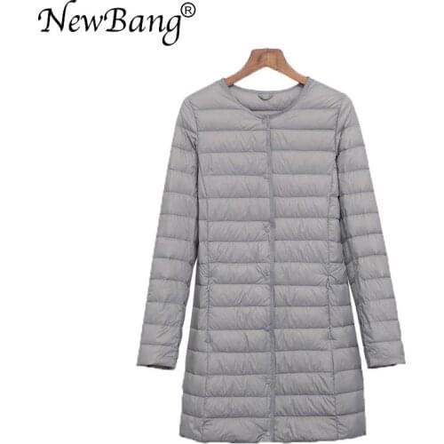 NewBang Matt Fabric Ultra Light Down Jacket Women Long Duck Down Jacket Female Lightweight Warm Slim Portable Ladies Coats