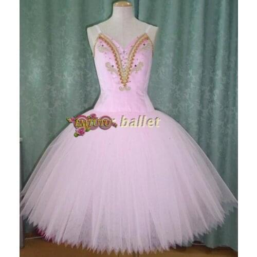 Pink romantic ballet tutu, professional ballet long tutu dress, classical ballet costume tutus, ballerina long tulle dress