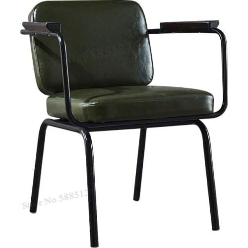 Customized American Industrial Style Dining Chair Retro Wrought Iron Office Leisure Backrest Cafe Loft Chair Designer Creative C